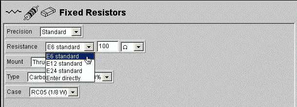 E6 Standard values